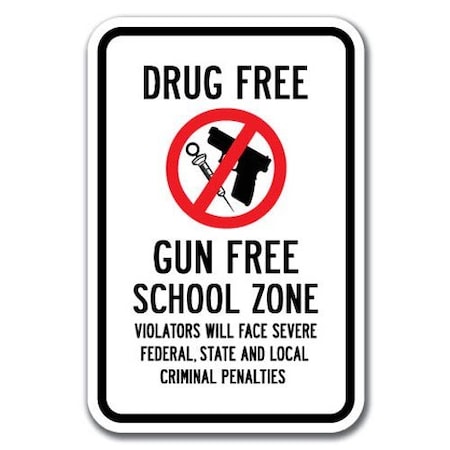Signmission Safety Sign, 12 in Height, Aluminum, Drug Free - Drug Free A-1218 Drug Free - Drug Free
